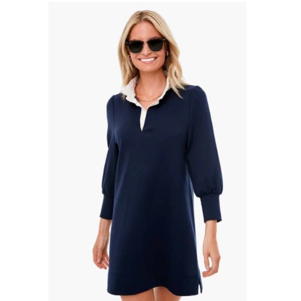 Tuckernuck Navy Dress with White Trim